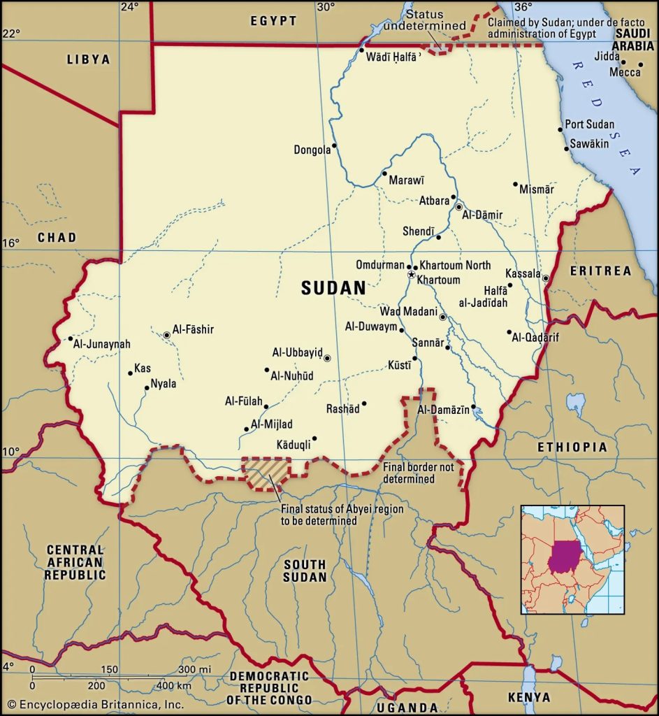 Sudan Boundaries Map Cities Locator 1 943x1024 